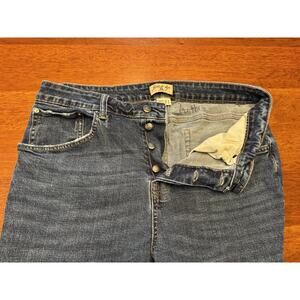 31 X 25 Gilded Age Button Fly Dark Blue Wide Leg Jeans